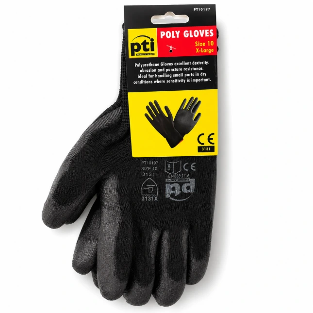 PTI Black Poly Gloves - Pack 12 | Garrison Dales